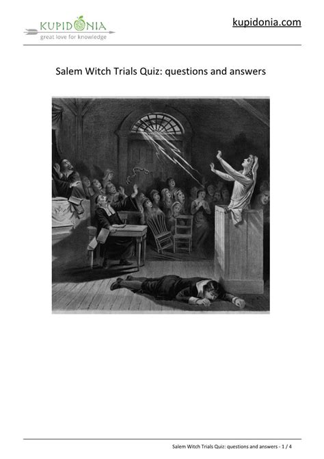 Quizlet quiz on the salem witch trials